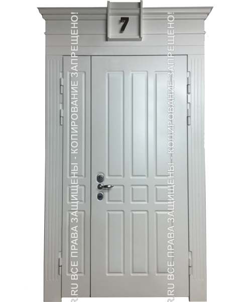 Дверь двустворчатая металлическая МДФ/МДФ 3169 Дверь двустворчатая металлическая МДФ/МДФ 3169